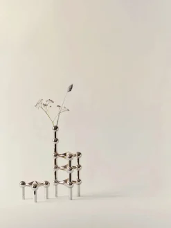 STOFF Nagel Lysestager<Nagel Lysestage, sort krom fra