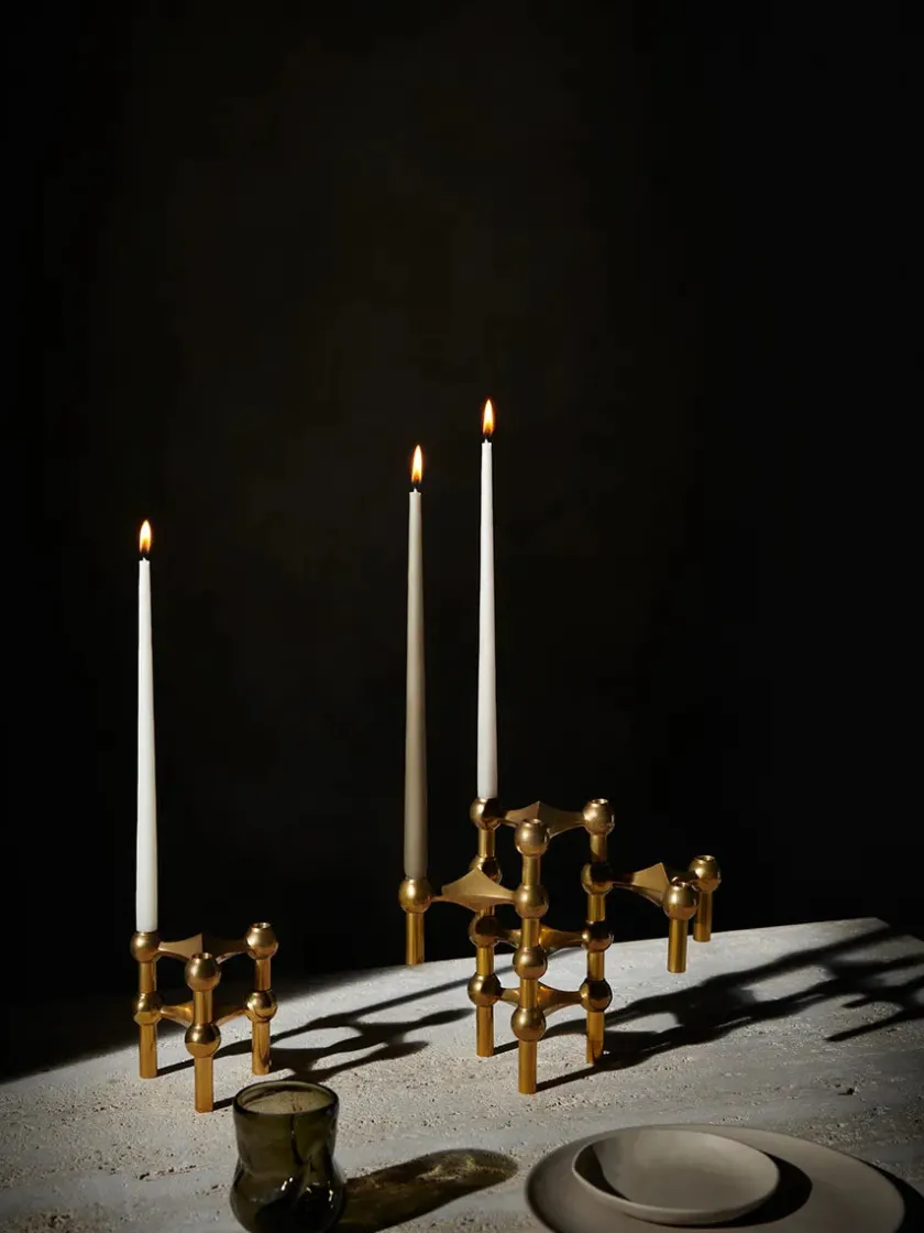 STOFF Nagel Lysestager<Nagel Lysestage, sort krom fra