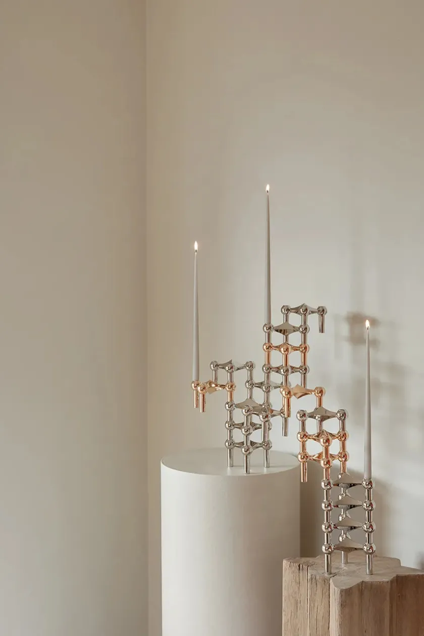 STOFF Nagel Lysestager<Nagel Lysestage, sort krom fra