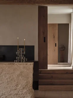 STOFF Nagel Lysestager<Nagel Lysestage, sort krom fra