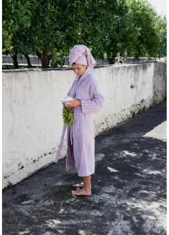 Bongusta Tøj|Badeværelsestekstiler<Naram badekåbe, Dazzling Blue & Rose fra