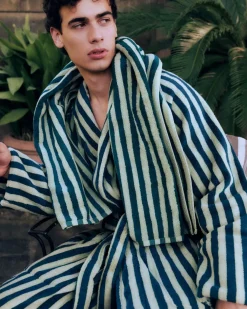 Bongusta Tøj|Badeværelsestekstiler<Naram badekåbe, Dazzling Blue & Rose fra