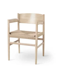 Mater Spisebordsstole<Nestor armstol, mat lakeret eg fra