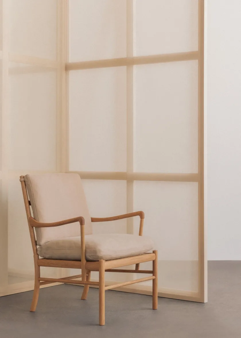 Carl Hansen & Søn Loungestole|Lænestole<OW149 Colonial lænestol, eg olie, Terra-læder af Ole Wanscher