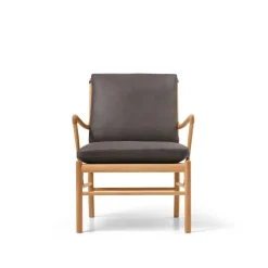 Carl Hansen & Søn Loungestole|Lænestole<OW149 Colonial lænestol, eg olie, Terra-læder af Ole Wanscher