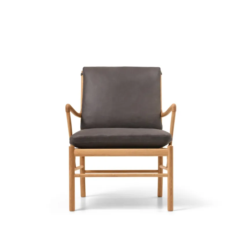 Carl Hansen & Søn Loungestole|Lænestole<OW149 Colonial lænestol, eg olie, Terra-læder af Ole Wanscher