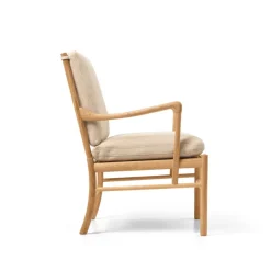 Carl Hansen & Søn Loungestole|Lænestole<OW149 Colonial lænestol, eg olie, Terra-læder af Ole Wanscher