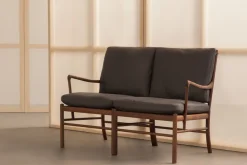 Carl Hansen & Søn Sofaer<OW149-2 Colonial sofa valnød olie, Terra-læder af Ole Wanscher