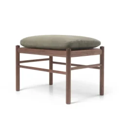 Carl Hansen & Søn Skamler|Fodskamler<OW149F Fodskammel til Colonial lænestol, valnød olie, Terra-læder af Ole Wanscher