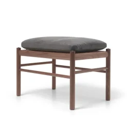 Carl Hansen & Søn Skamler|Fodskamler<OW149F Fodskammel til Colonial lænestol, valnød olie, Terra-læder af Ole Wanscher