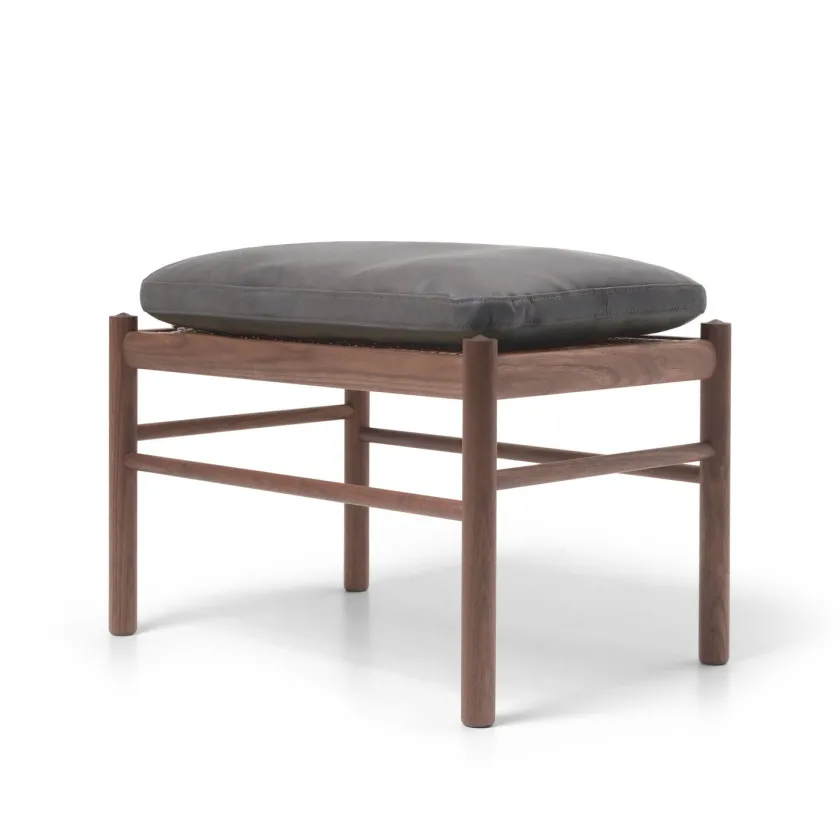 Carl Hansen & Søn Skamler|Fodskamler<OW149F Fodskammel til Colonial lænestol, valnød olie, Terra-læder af Ole Wanscher