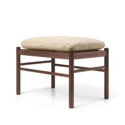 Carl Hansen & Søn Skamler|Fodskamler<OW149F Fodskammel til Colonial lænestol, valnød olie, Terra-læder af Ole Wanscher