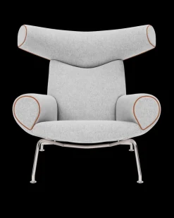 Fredericia Furniture Lænestole<OX Chair - Primo 88 læder i sort af Hans J. Wegner