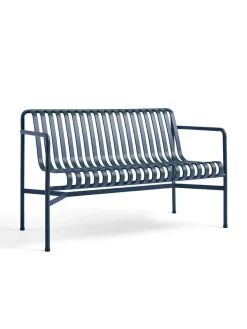 HAY Havebænke<Palissade Dining Bench Armrest, Deep Blue fra