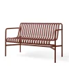 HAY Havebænke<Palissade Dining Bench med armlæn, iron red fra