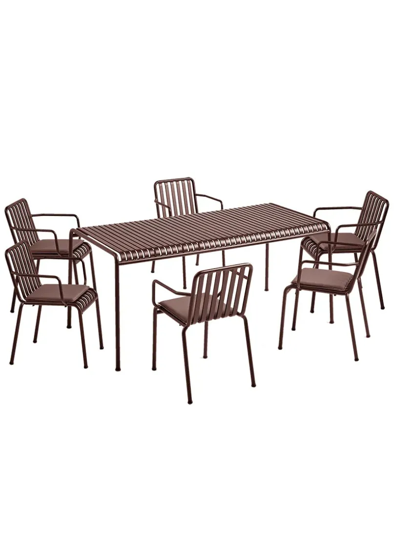 HAY Havemøbelsæt<Palissade Sæt, 6 armstole og bord i anthracite fra