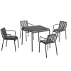 HAY Havemøbelsæt<Palissade sæt, 4 armstole og bord i anthracite fra