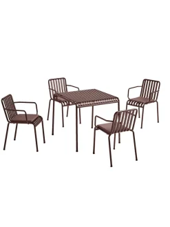 HAY Havemøbelsæt<Palissade sæt, 4 armstole og bord i anthracite fra