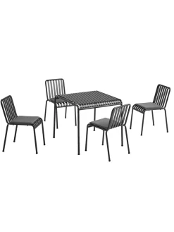 HAY Havemøbelsæt<Palissade sæt, 4 stole og bord i anthracite fra
