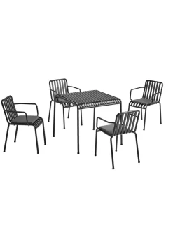 HAY Havemøbelsæt<Palissade sæt, 4 stole og bord i anthracite fra