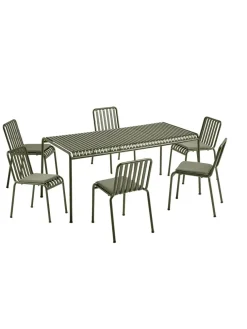 HAY Havemøbelsæt<Palissade sæt, 6 stole og bord i iron red fra