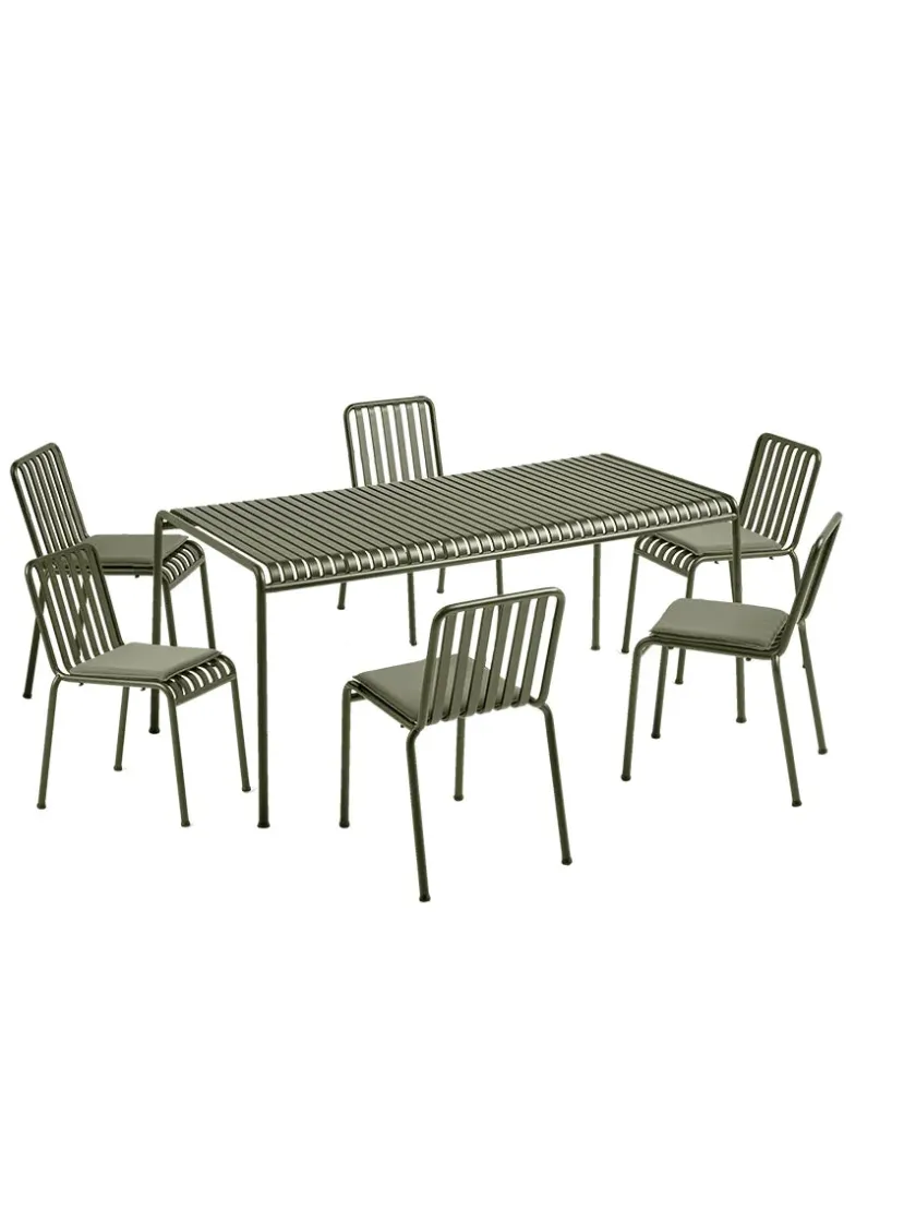 HAY Havemøbelsæt<Palissade sæt, 6 stole og bord i iron red fra