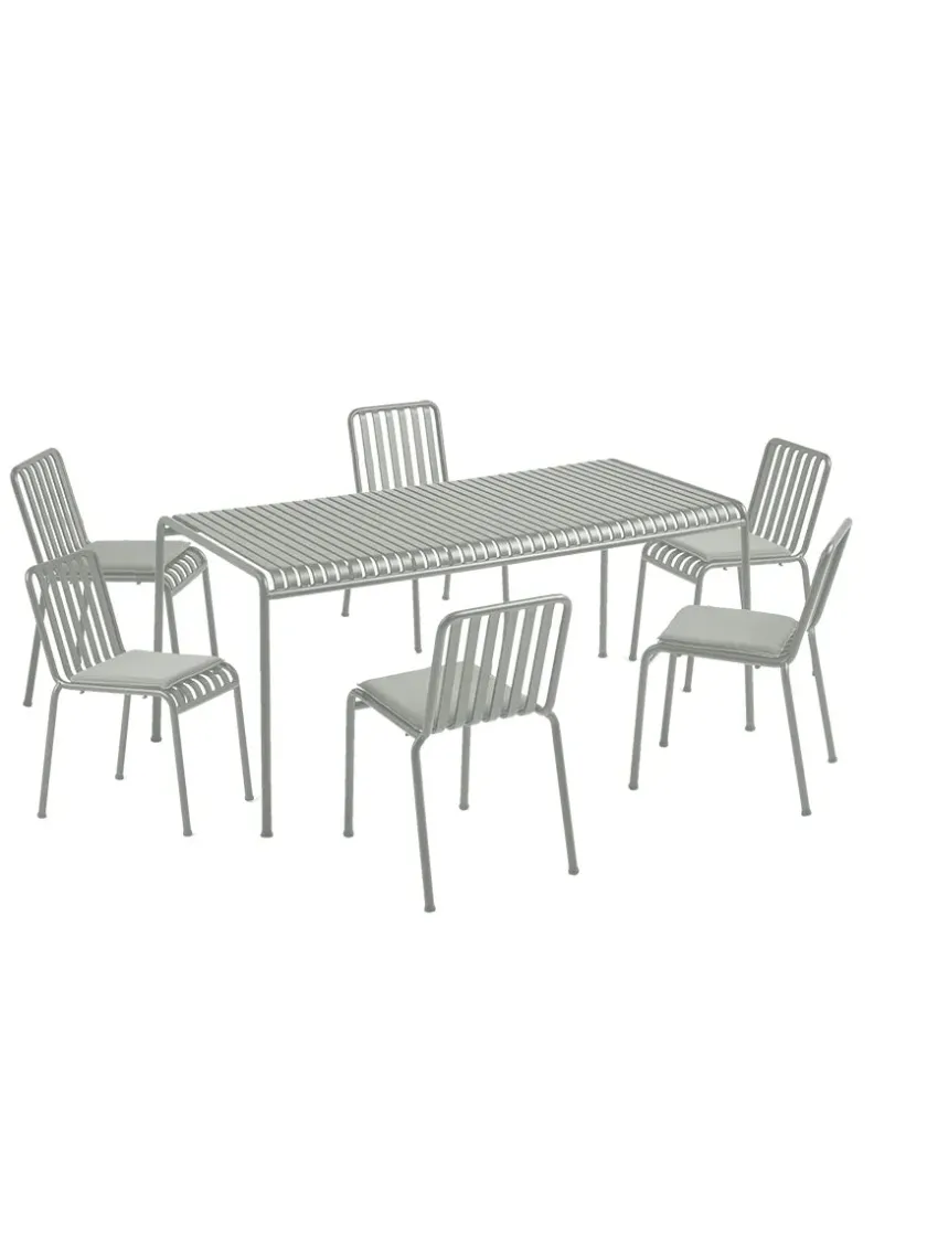 HAY Havemøbelsæt<Palissade sæt, 6 stole og bord i iron red fra