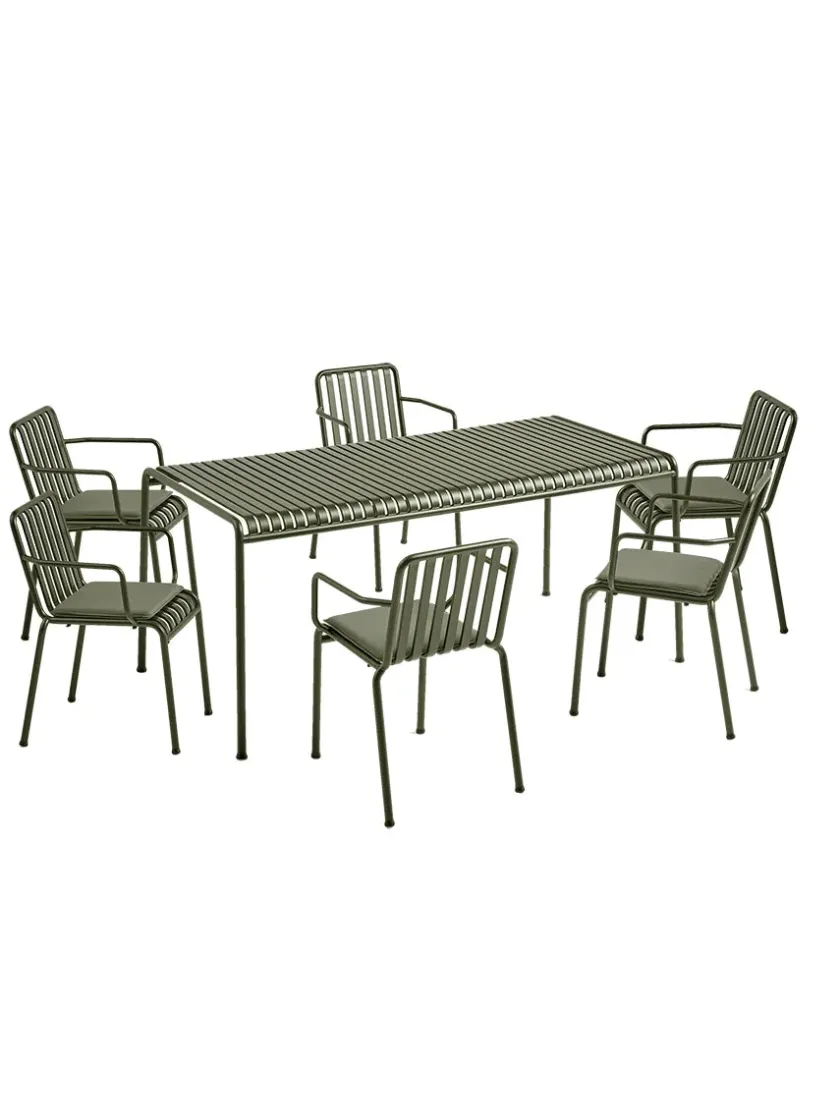 HAY Havemøbelsæt<Palissade sæt, 6 stole og bord i iron red fra