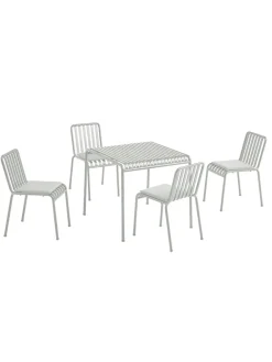 HAY Havemøbelsæt<Palissade sæt, 4 stole og bord i sky grey fra