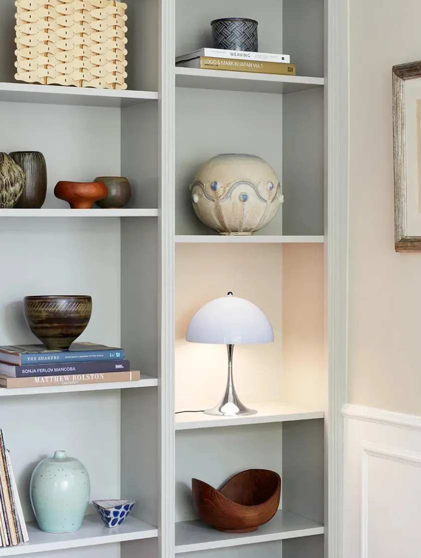 Louis Poulsen Spots<Panthella 250 bordlampe, grå opal fra