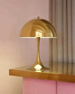 Louis Poulsen Spots<Panthella 320 bordlampe, messing af Verner Panton