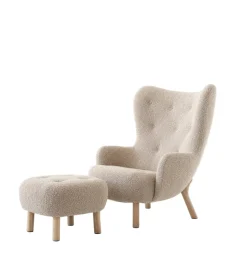 &Tradition Lænestole<Petra VB3 inkl. Skammel, sheepskin moonlight fra
