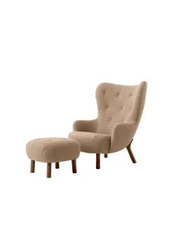 &Tradition Lænestole<Petra VB3 inkl. Skammel, sheepskin moonlight fra