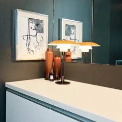 Louis Poulsen Spots<PH 3½-2½ Bordlampe, gul af Poul Henningsen