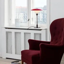 Louis Poulsen Spots<PH 3½-2½ Bordlampe, rød af Poul Henningsen