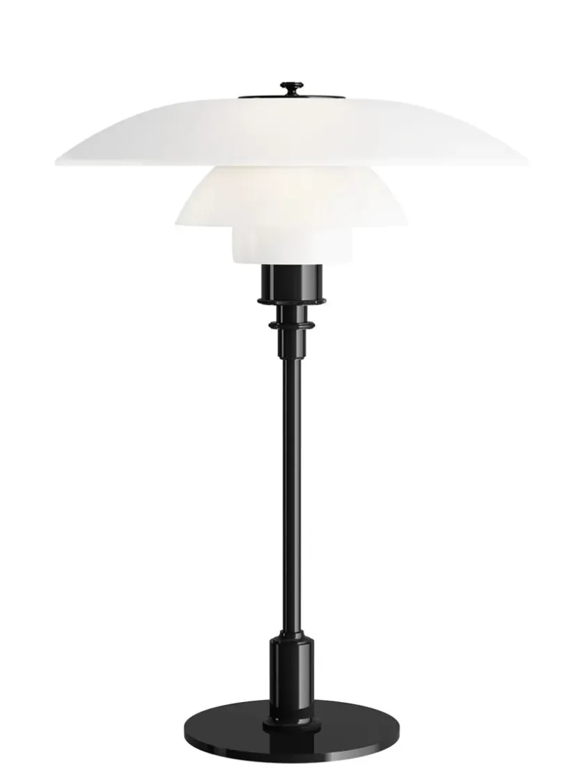 Louis Poulsen Spots<PH 3½-2½ Glas Bordlampe, sort metalliseret fra