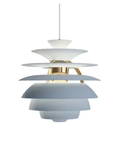 Louis Poulsen Spots|Pendler<PH Snowball, dusty blue/brass af Poul Henningsen