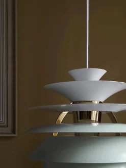 Louis Poulsen Spots|Pendler<PH Snowball, dusty blue/chrome af Poul Henningsen
