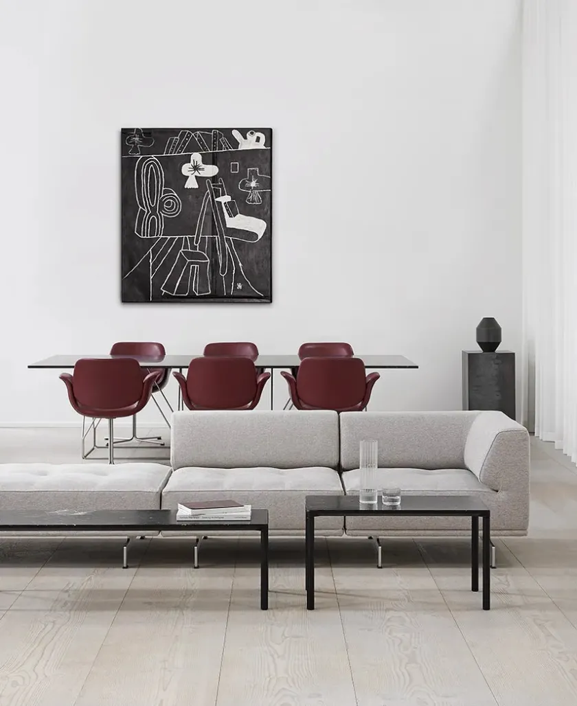 Fredericia Furniture Sofaborde<Piloti Bord, sort laminat fra