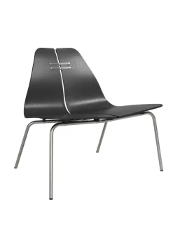 Fritz Hansen Loungestole|Lænestole<PK23 Lounge Chair, black/steel af Poul Kjærholm