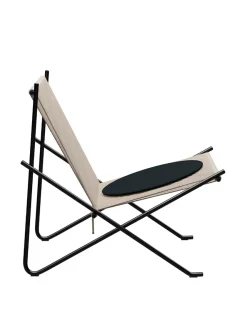 Fritz Hansen Loungestole|Lænestole<PK4 Loungestol i natur, stålstel af Poul Kjærholm