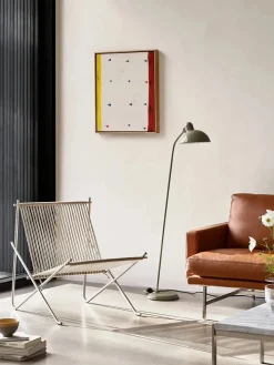 Fritz Hansen Loungestole|Lænestole<PK4 Loungestol i natur, stålstel af Poul Kjærholm