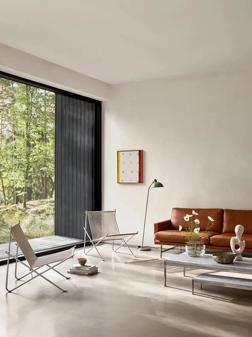 Fritz Hansen Loungestole|Lænestole<PK4 Loungestol i sort, stålstel af Poul Kjærholm