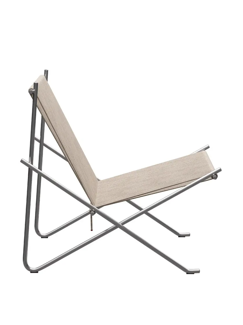 Fritz Hansen Loungestole|Lænestole<PK4 Loungestol i sort, stålstel af Poul Kjærholm