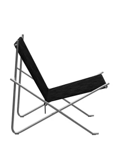 Fritz Hansen Loungestole|Lænestole<PK4 Loungestol i sort, stålstel af Poul Kjærholm