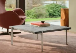 Fritz Hansen Sofaborde<PK61 Sofabord Jubilæumsudgave, grey-white marmor af Poul Kjærholm