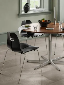 Fritz Hansen Spisebordsstole<PK3 spisebordsstol, sort ask af Poul Kjærholm