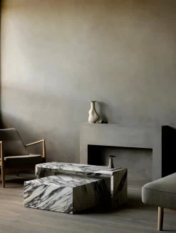 Audo Copenhagen Sofaborde<Plinth Bridge, Calacatta Viola marble fra