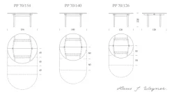 PP Møbler Spiseborde<PP70/140 Spisebord af Hans J. Wegner