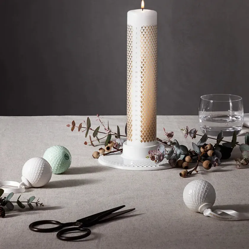 Lyngby Porcelæn Kalenderlys & Julelysestager|Lysestager<Rhombe Bloklysestage fra